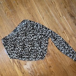 One shoulder cheetah print top